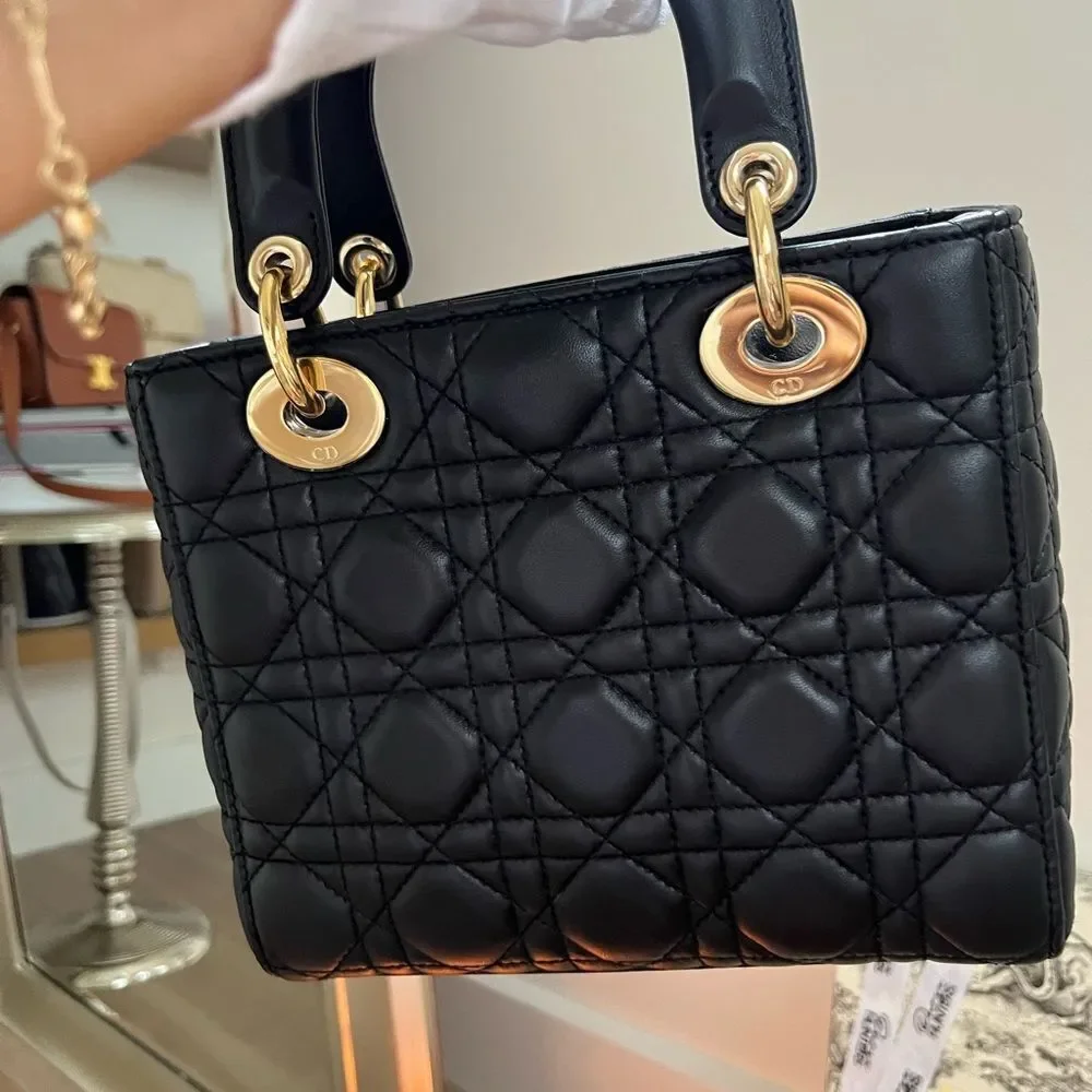 100% authentic Dior lady dior small 3 badge my abc black GHW - Picture 4 of 12